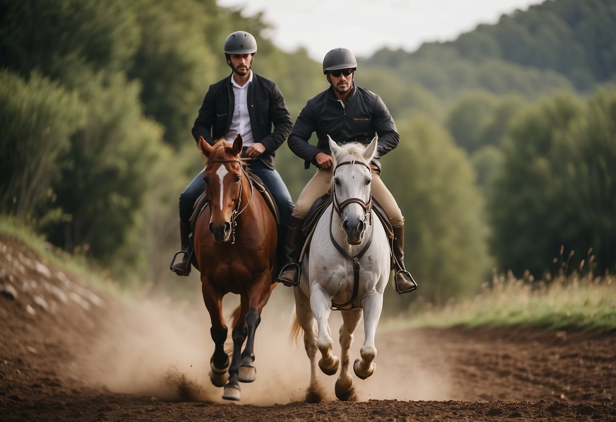 A rider on horseback carries a fully charged phone in a secure, accessible pouch, ready to handle any emergencies that may arise during their journey