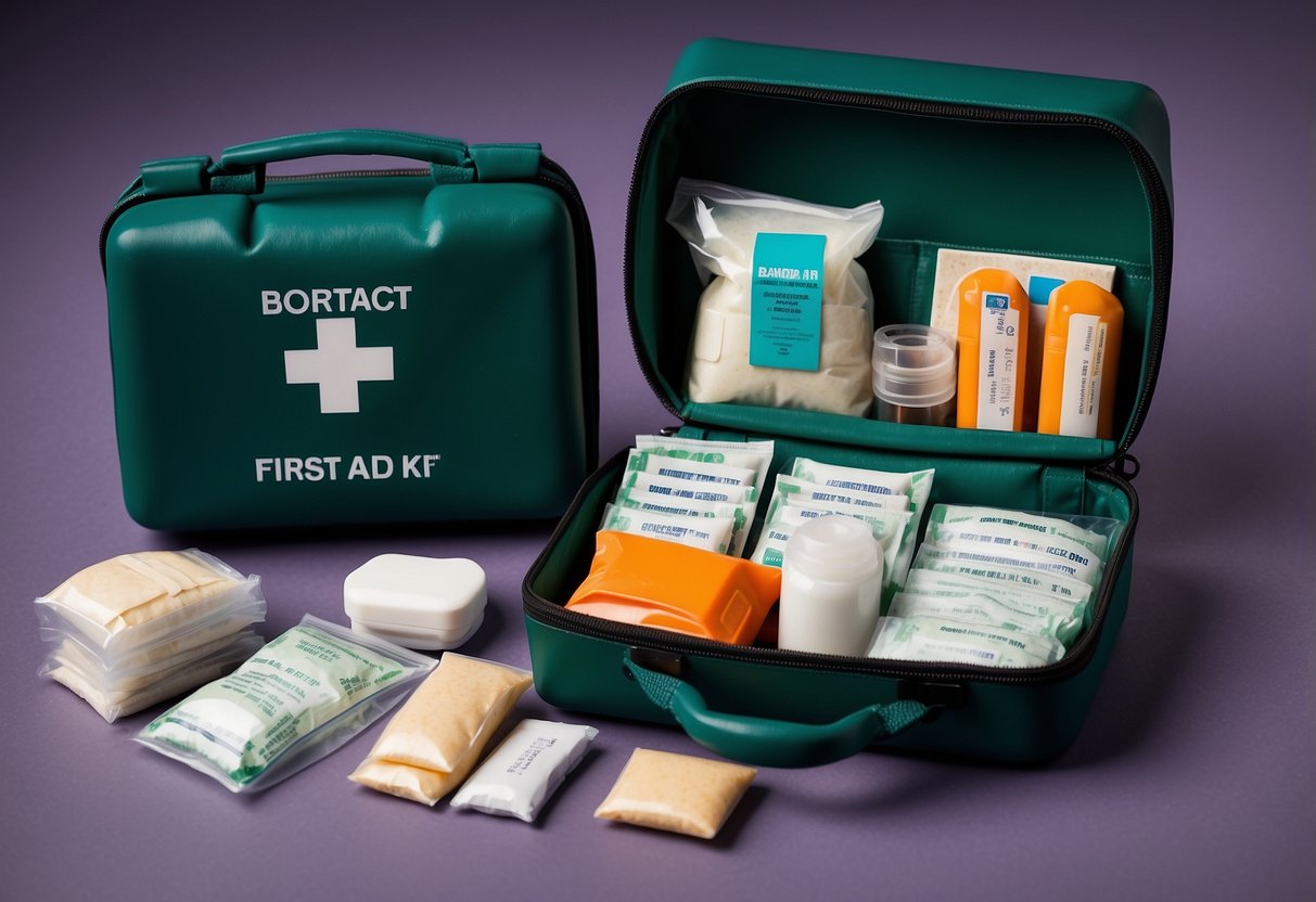 A compact first aid kit with bandages, ointments, and medications neatly organized in a lightweight, durable case