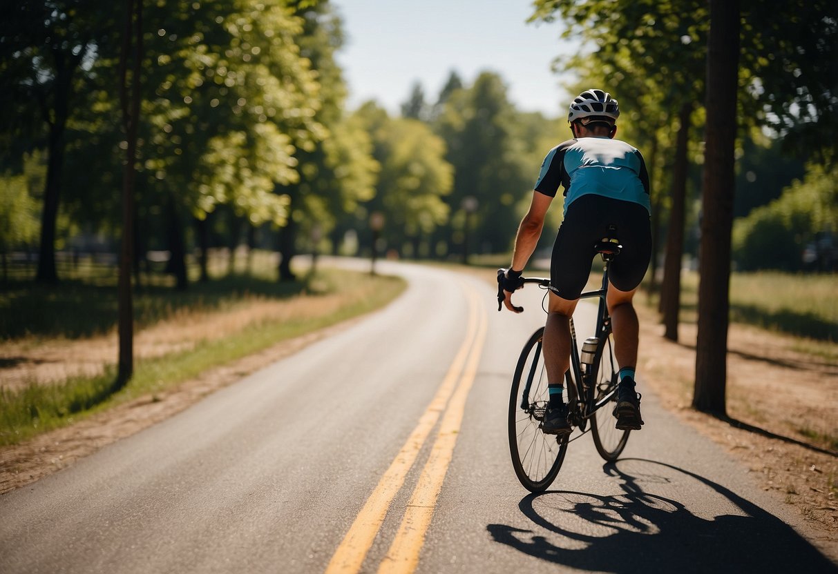 A cyclist maps out shaded routes, following 7 tips for biking in hot weather