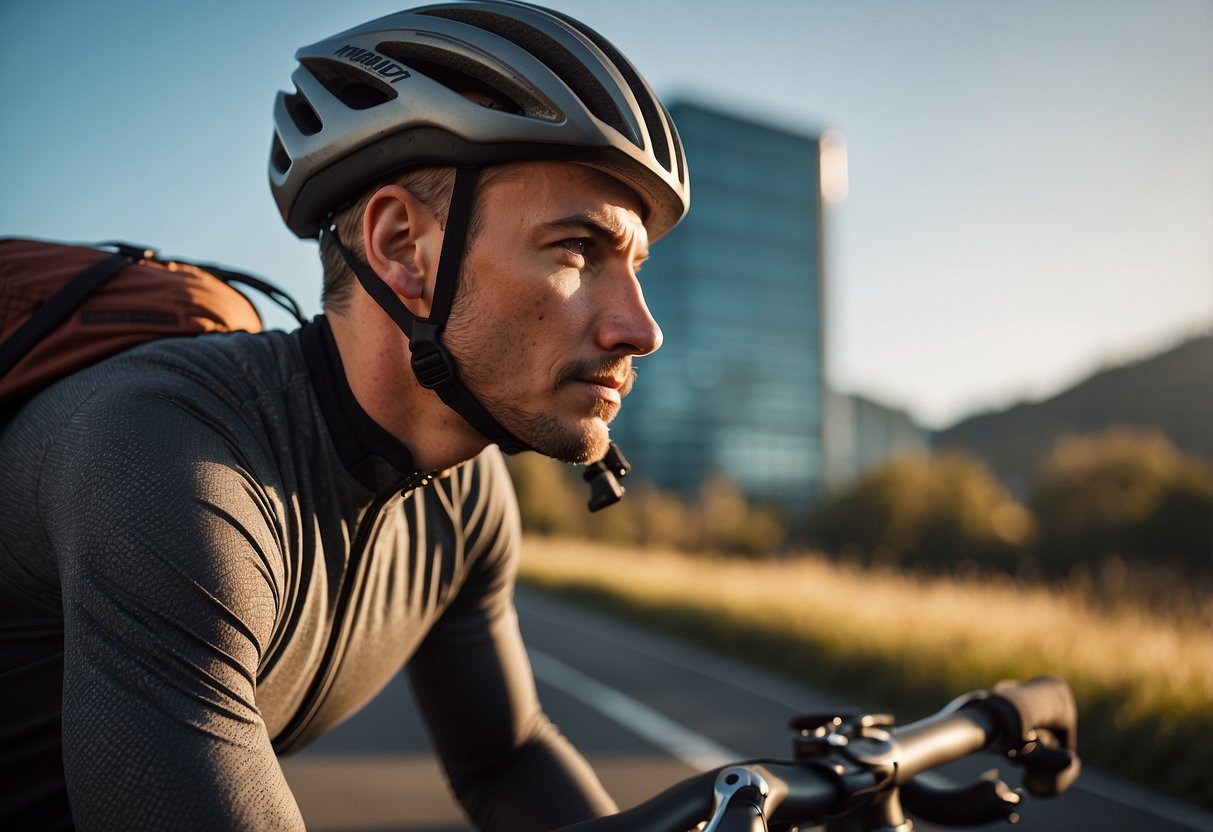 A cyclist browsing biking forums for trail tips