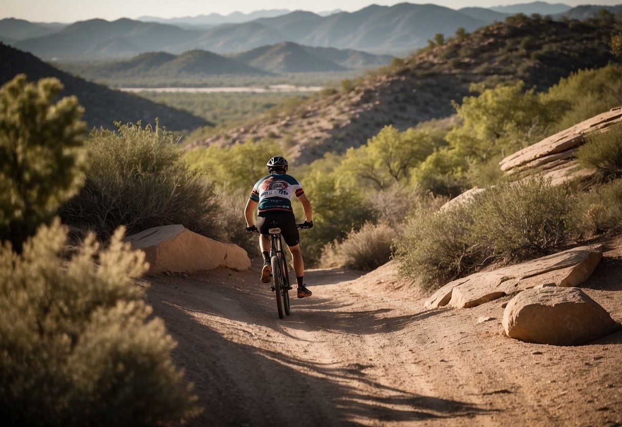 The rugged desert mountain terrain of Bentonville's Slaughter Pen 10 offers challenging biking routes with breathtaking views and thrilling descents