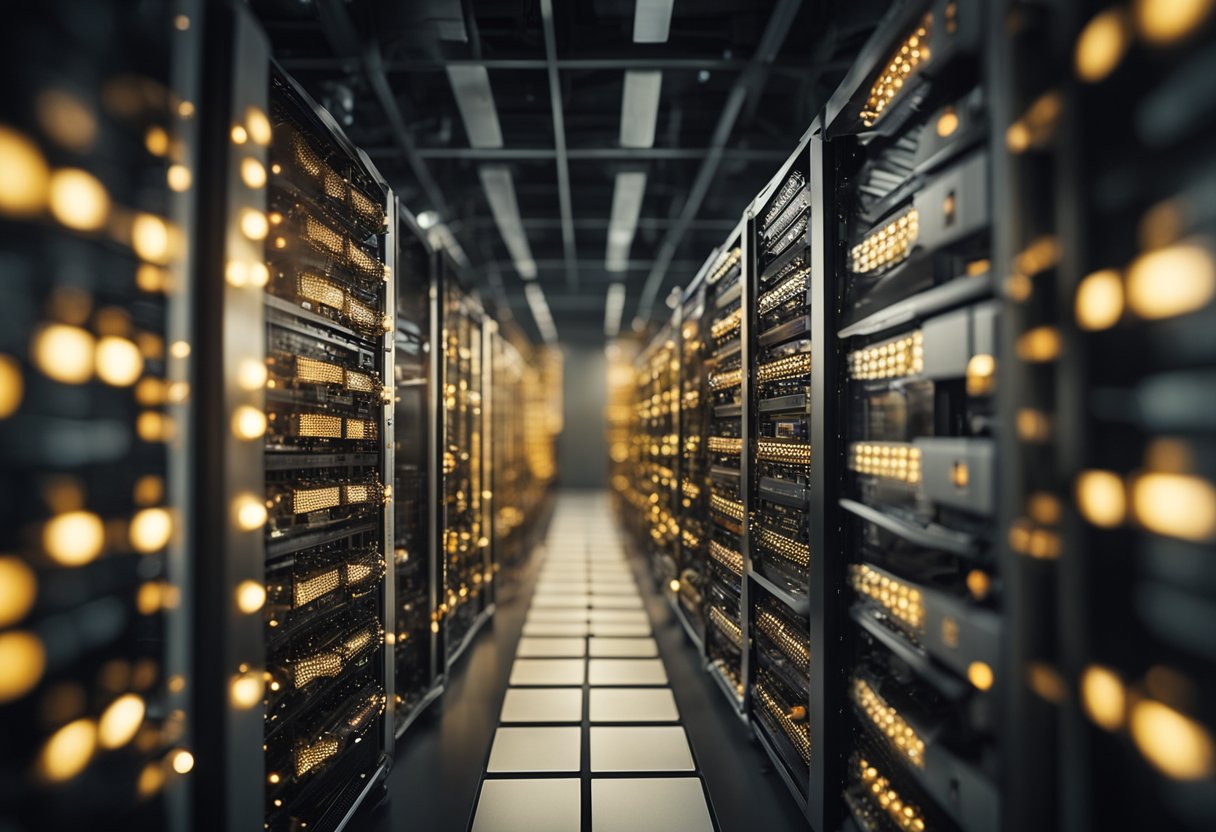 A network of interconnected servers, each processing data independently