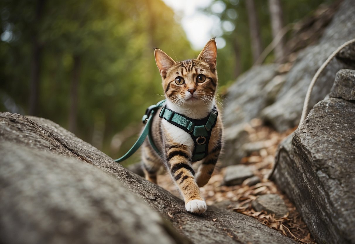 Pets climb shorter routes with guidance. Leash and harness secure them. Owners offer support and encouragement. Safety is a priority