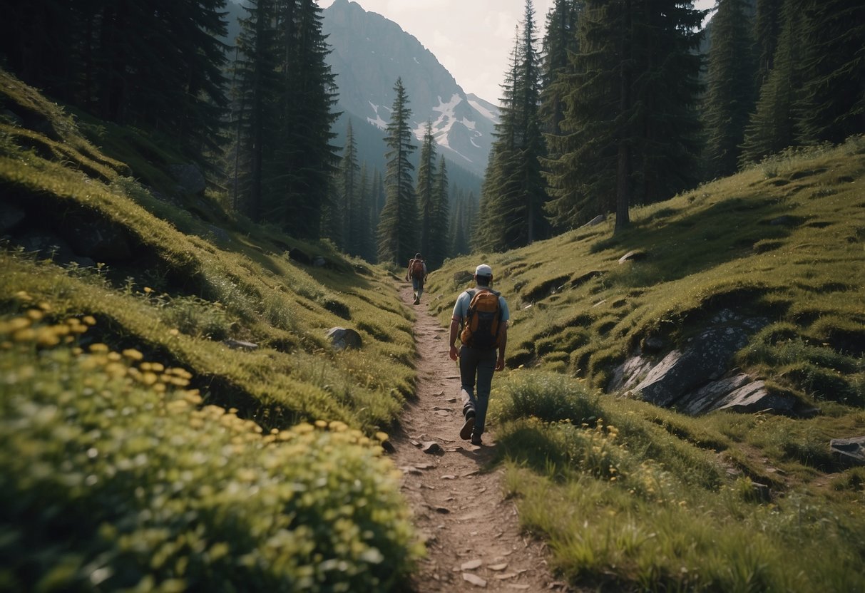 Hikers follow marked paths through pristine wilderness, leaving no trace