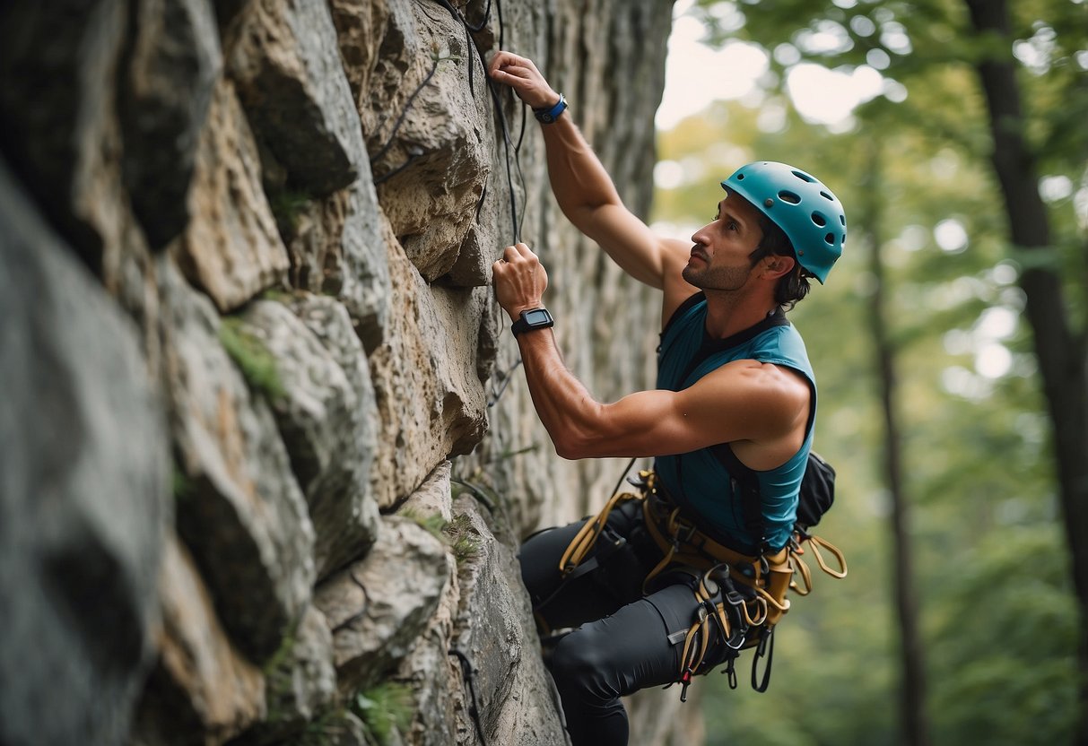 Climber ascends wall too fast, making common mistakes