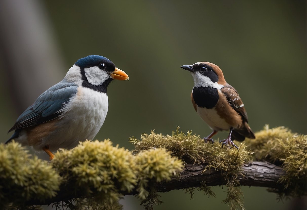 A climber cautiously approaches a nesting bird, keeping a respectful distance. They avoid disturbing wildlife, treading lightly and leaving no trace