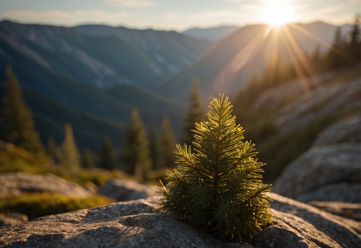 The sun shines brightly over the rugged Canadian landscape as climbers scale the majestic rock formations. The air is crisp and cool, with a hint of a gentle breeze carrying the scent of pine trees