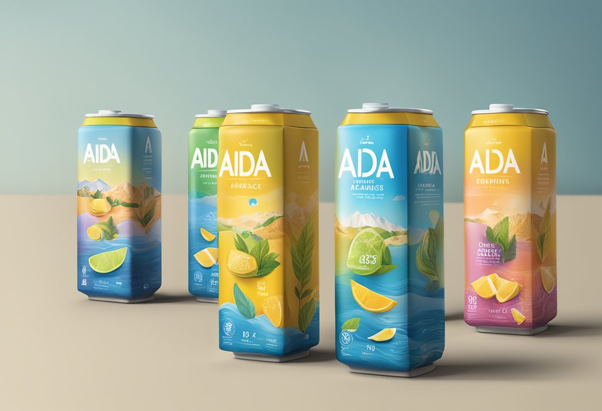 A panoramic view of AIDA beverage packages displayed on a table