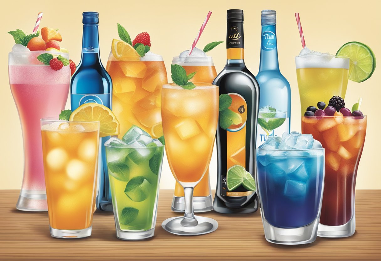 A selection of drinks on a TUI Cruises beverage menu
