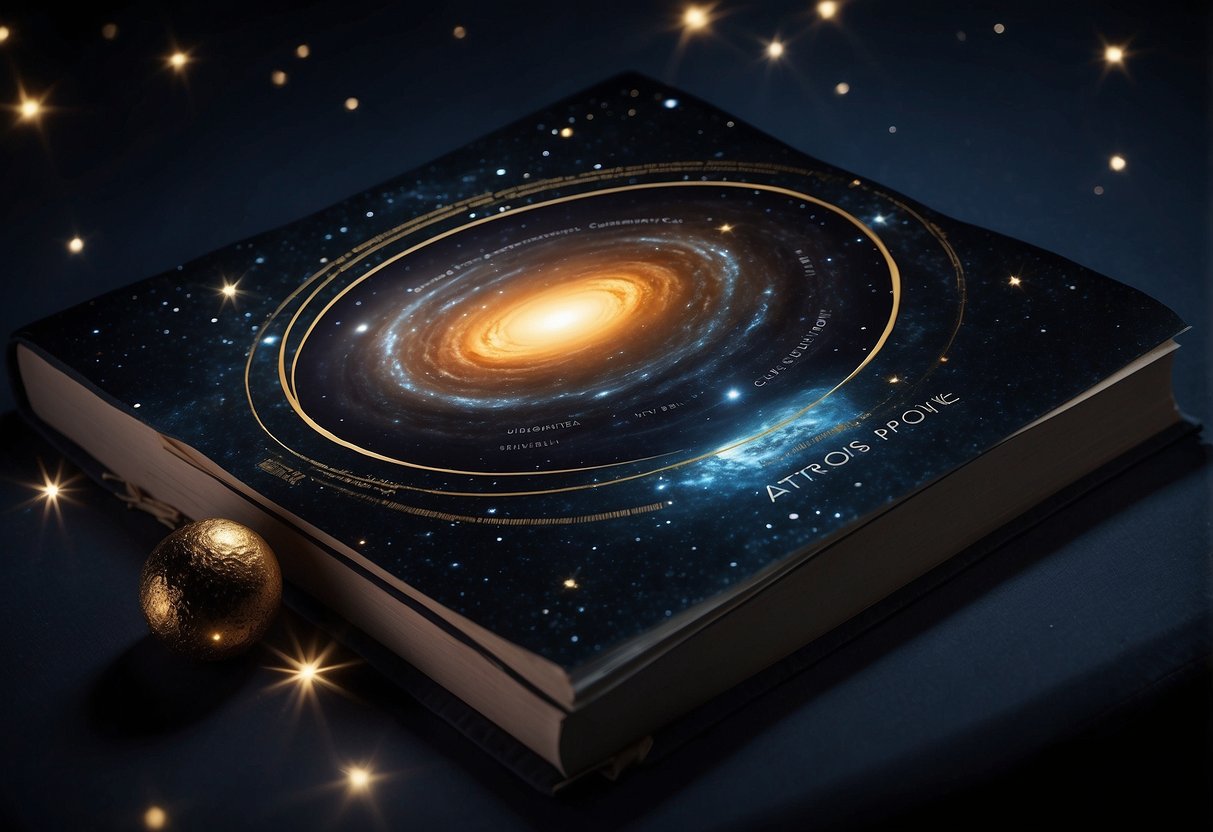 A swirling galaxy with bright stars and planets, surrounded by dark space. The book title "Astrophysics for People in a Hurry" is prominent in the foreground