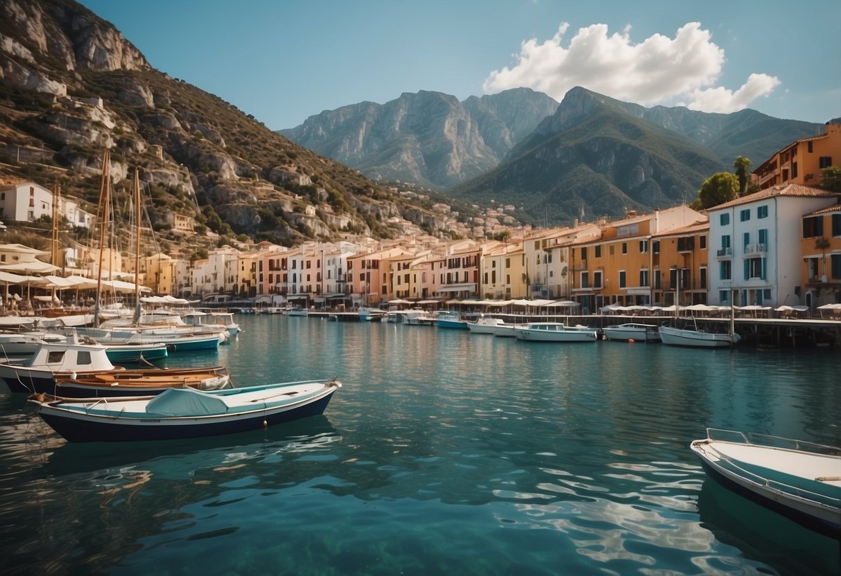 Crystal-clear waters reflect the vibrant colors of quaint coastal villages. Majestic mountains provide a breathtaking backdrop as boats gracefully glide through the serene European waters