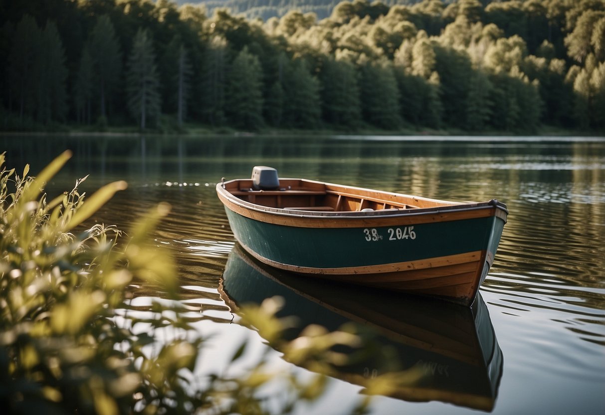 A boat on a calm river, with a wildlife guide on board. Tips for proper waste disposal and wildlife interaction are displayed on the boat's deck