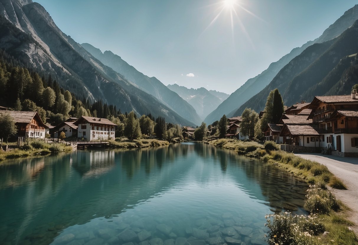 Crystal-clear lakes surrounded by towering mountains, winding rivers through lush valleys, and tranquil canals cutting through picturesque alpine villages