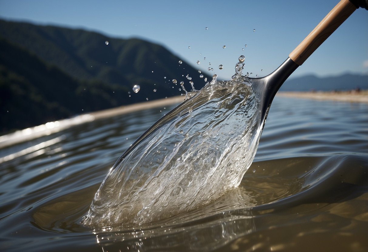 Water splashes as a paddle hits the surface, protected by a sturdy glove. Five different designs lay out, showcasing their durability and grip