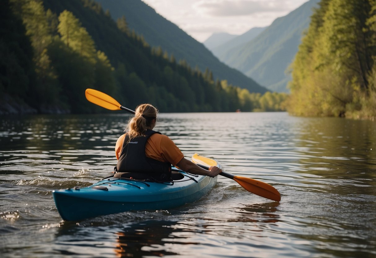 A kayaker struggles to maintain balance while paddling, leaning too far to one side. The canoeist grips the paddle incorrectly, causing erratic movements