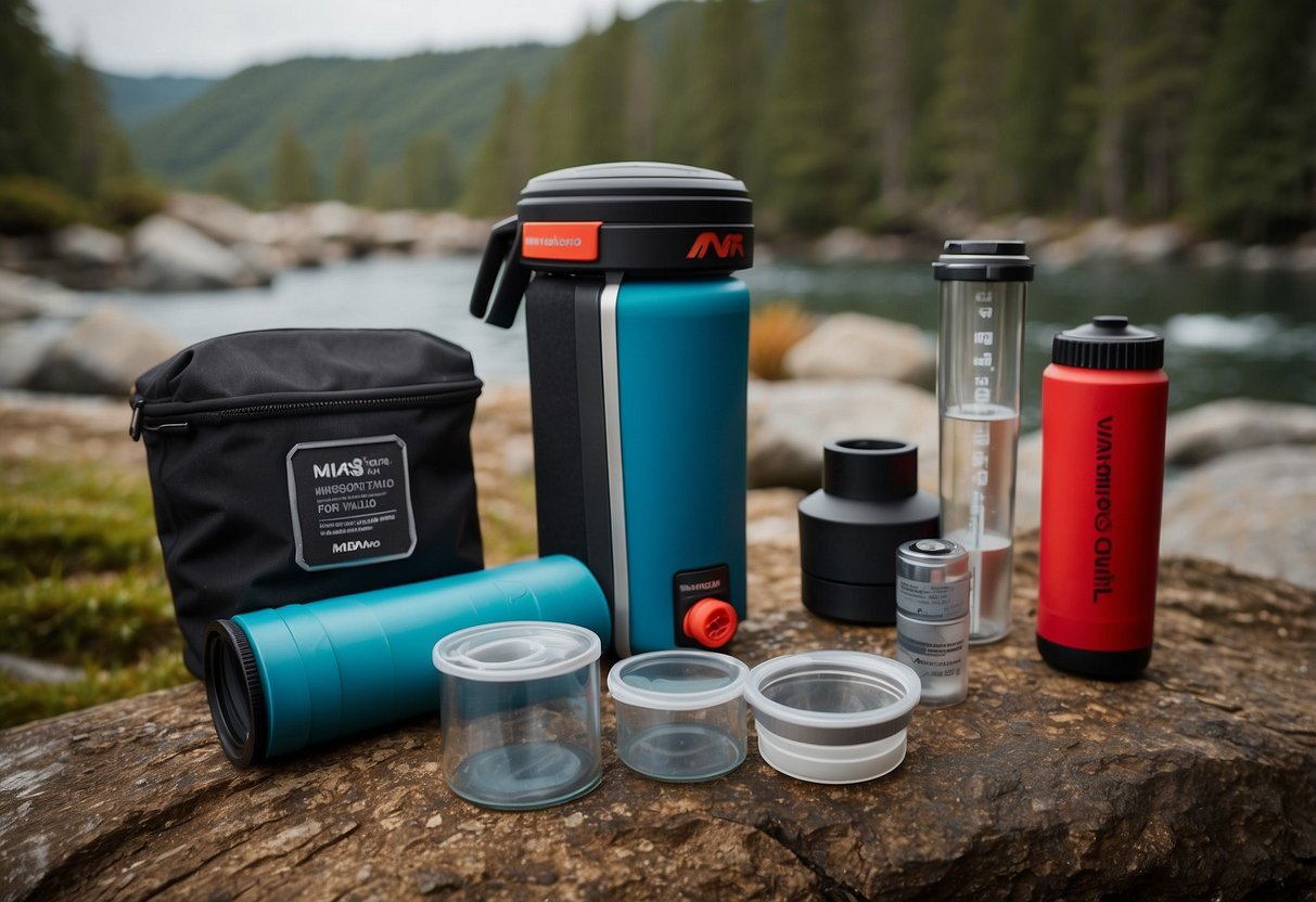 A MSR MiniWorks EX water filter sits next to 10 essential navigation tools for paddling trips