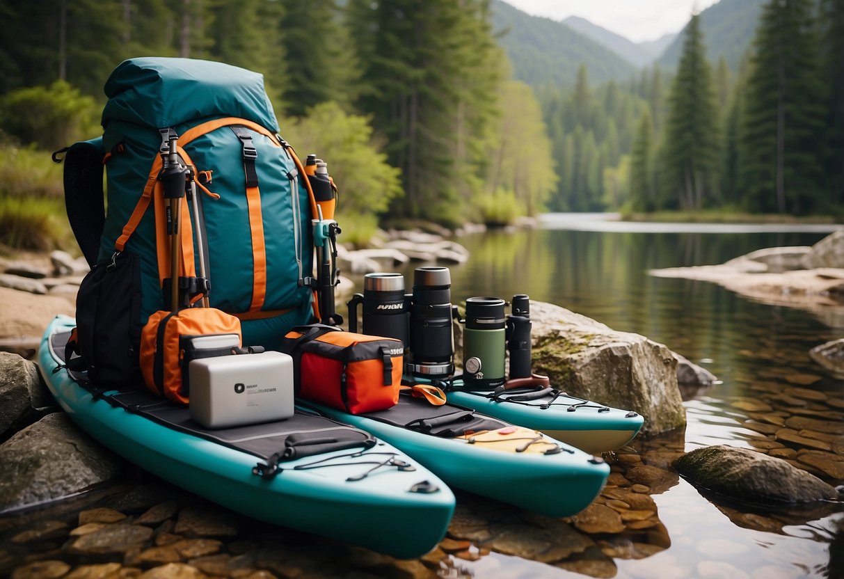 A paddler packs light with trekking poles, compact gear, and efficient supplies for a long trip