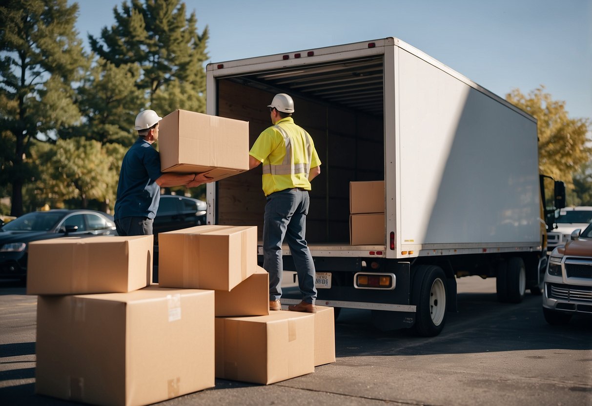 Furniture being loaded onto a truck by Moving Day and Beyond staff