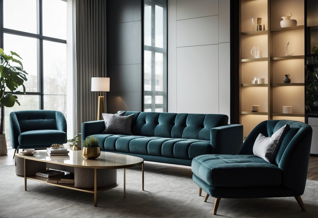 A modern living room with sleek space furniture chairs arranged in a stylish and inviting manner