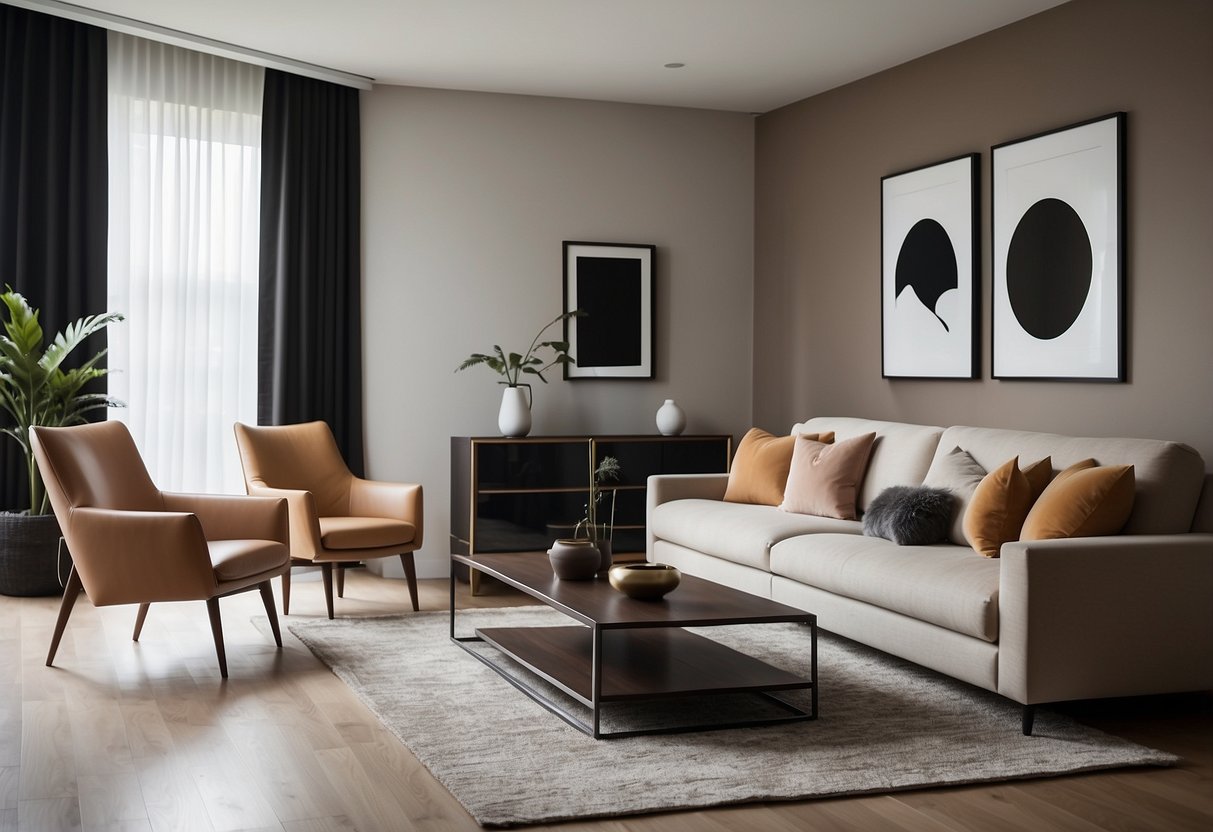 A room filled with modern and sleek furniture from the Brighton collection. Clean lines, neutral colors, and minimalist design create a stylish and inviting space