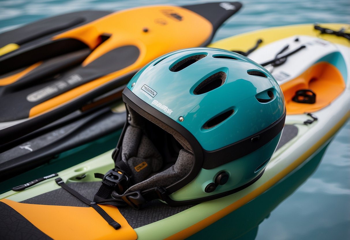 A woman's paddleboarding helmet with adjustable straps, ventilation, and lightweight design. Five top options displayed with various colors and styles