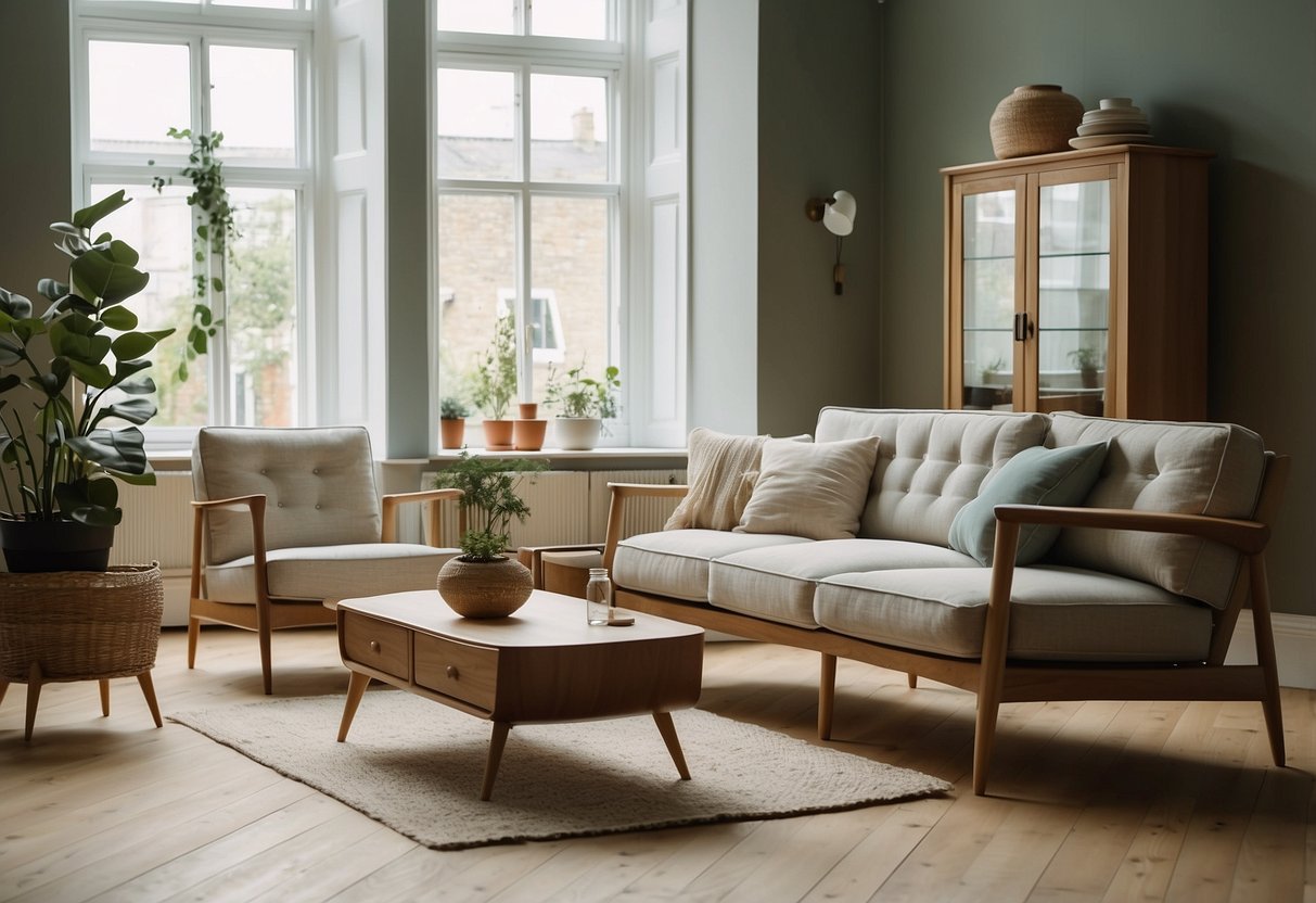 A spacious, well-lit room with modern and classic Ercol furniture pieces arranged in a tasteful and inviting display