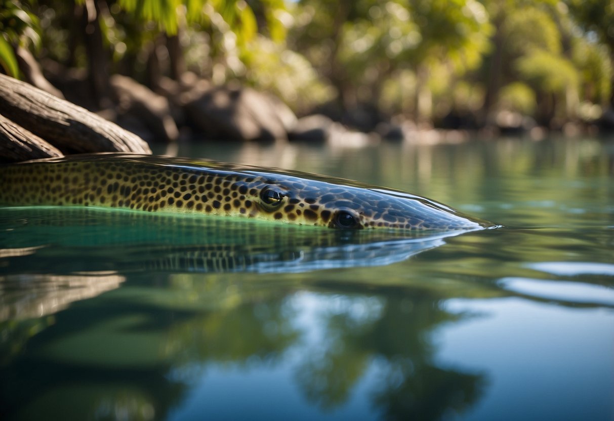 Crystal clear waters reflect the vibrant colors of exotic fish and lush vegetation along the banks. Paddleboarders glide past hippos and crocodiles in serene African landscapes