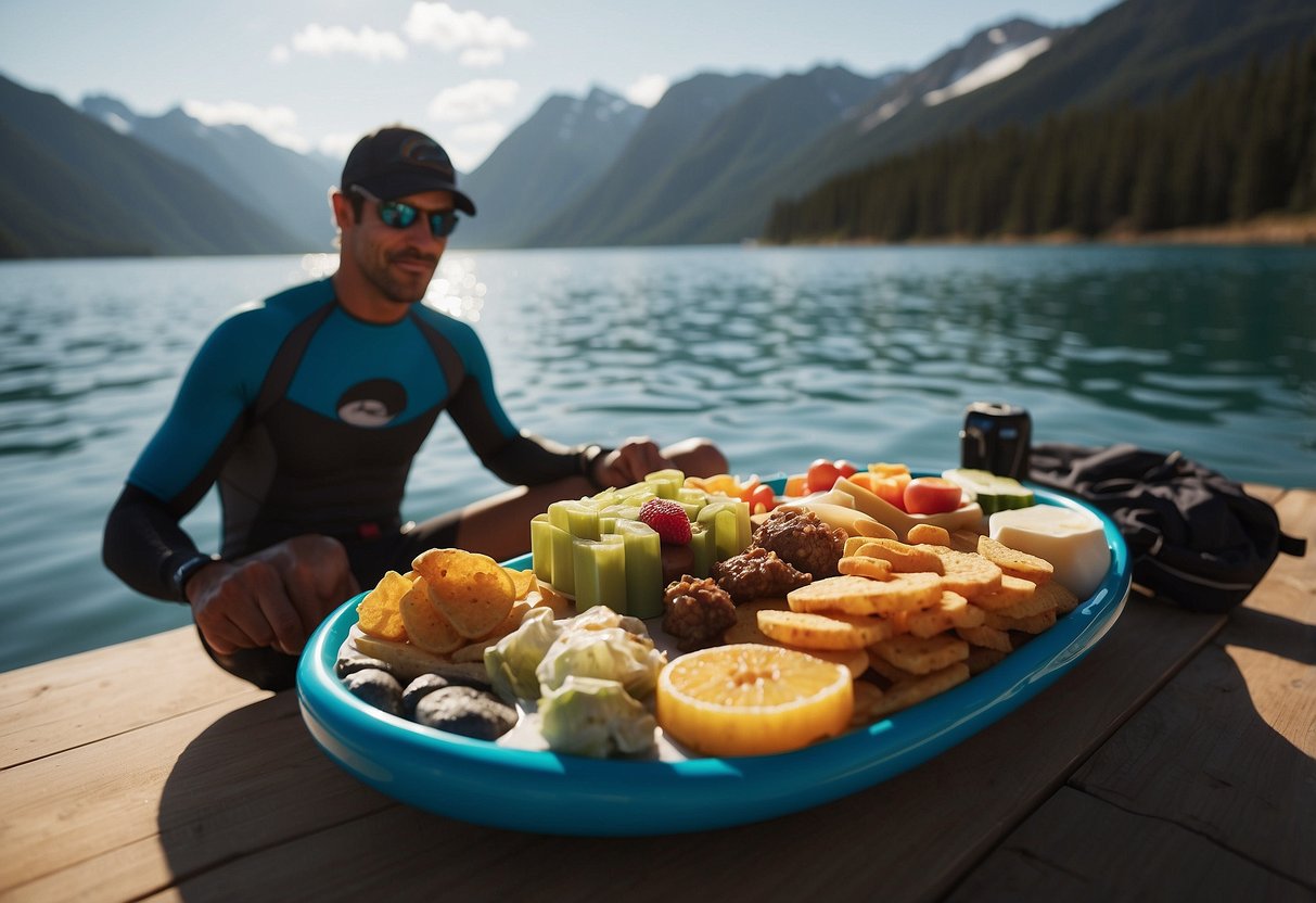 A paddleboarder packs high-energy snacks for altitude sickness