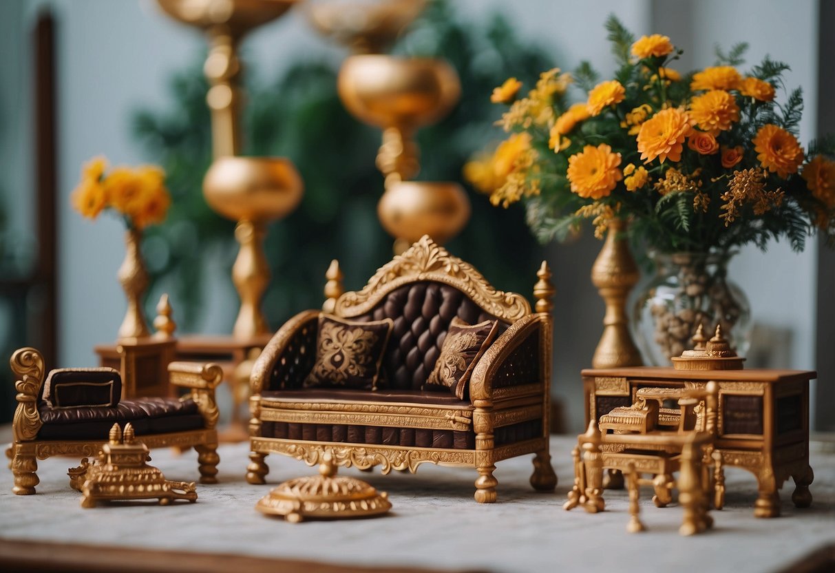 Furniture being rearranged for Griha Pravesh Puja