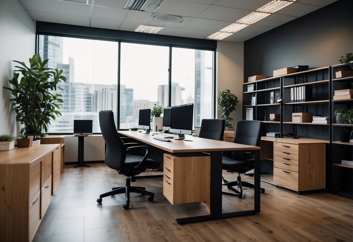Purchasing and Logistics selecting office furniture for system setup