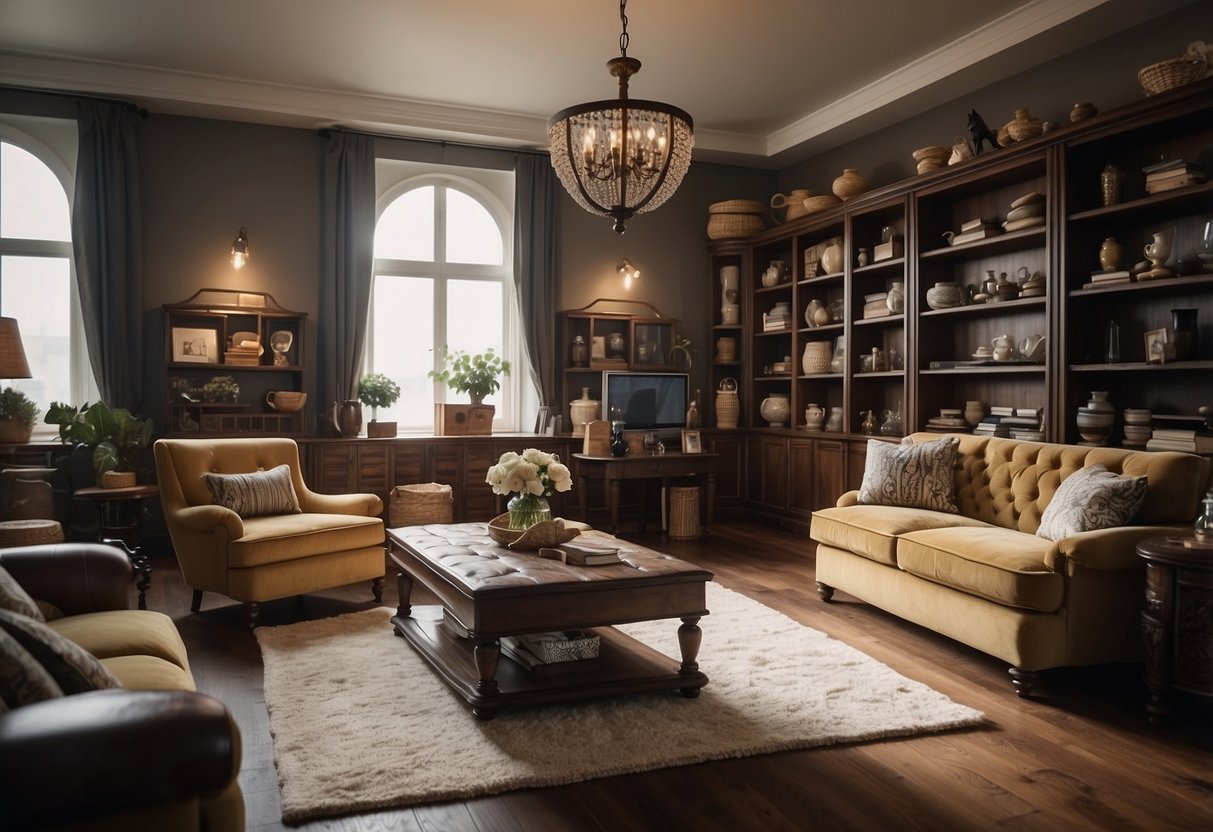 A room filled with twenty-four pieces of furniture arranged in a neat and organized manner