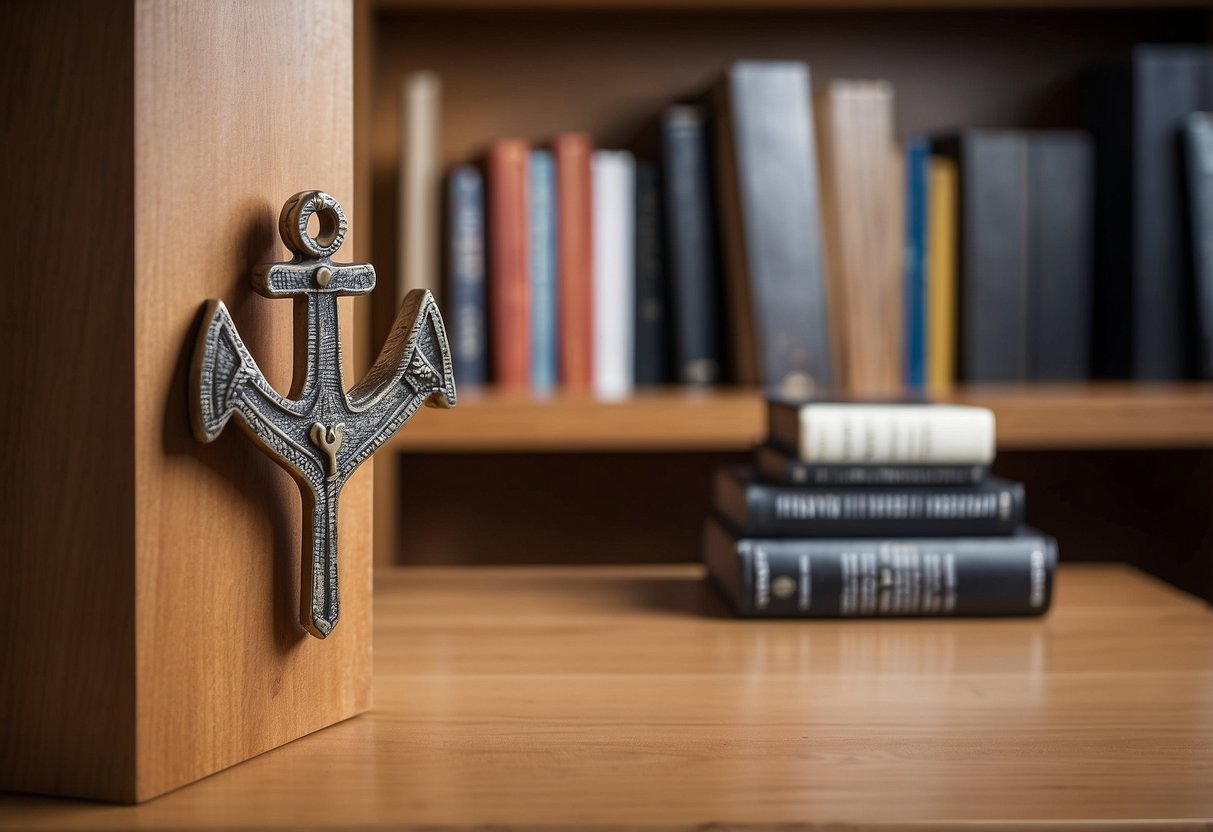 A 3m furniture anchor secures a bookshelf to the wall, preventing tip-over