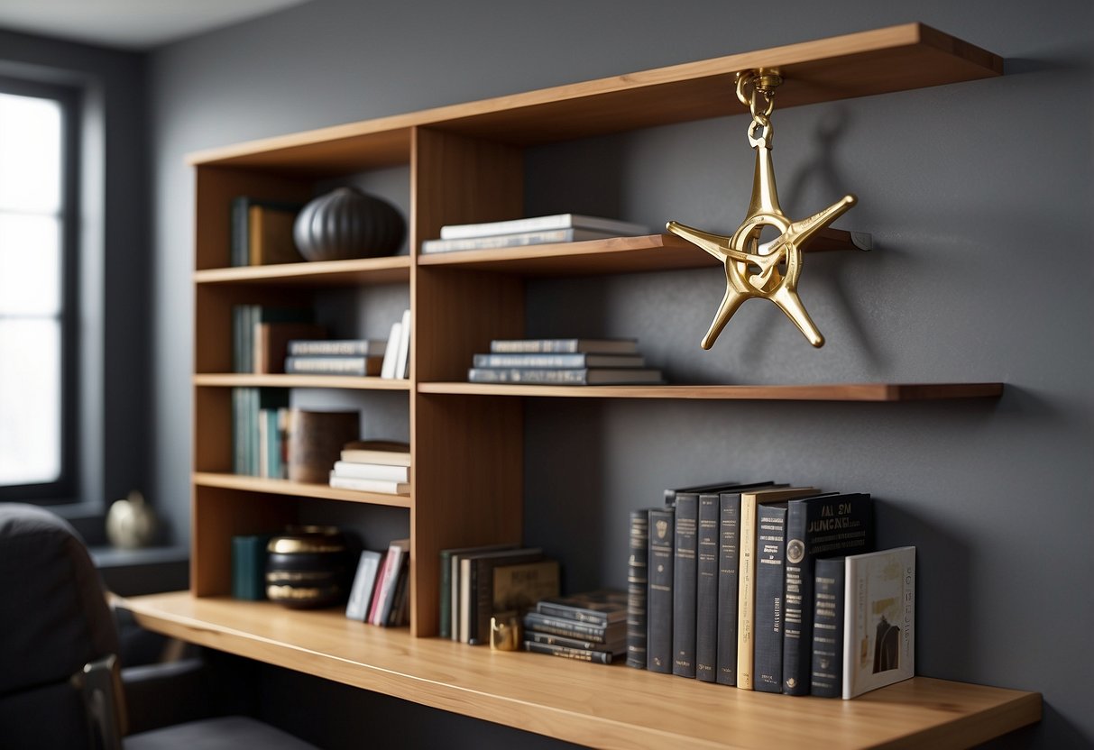 A 3m furniture anchor securely fastens a bookshelf to the wall, preventing tipping and ensuring safety