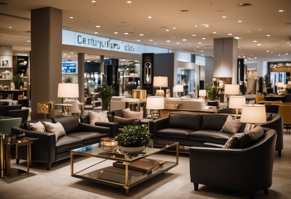 The furniture shop at Century Square is bustling with a variety of offerings, from modern sofas to elegant dining sets and sleek coffee tables