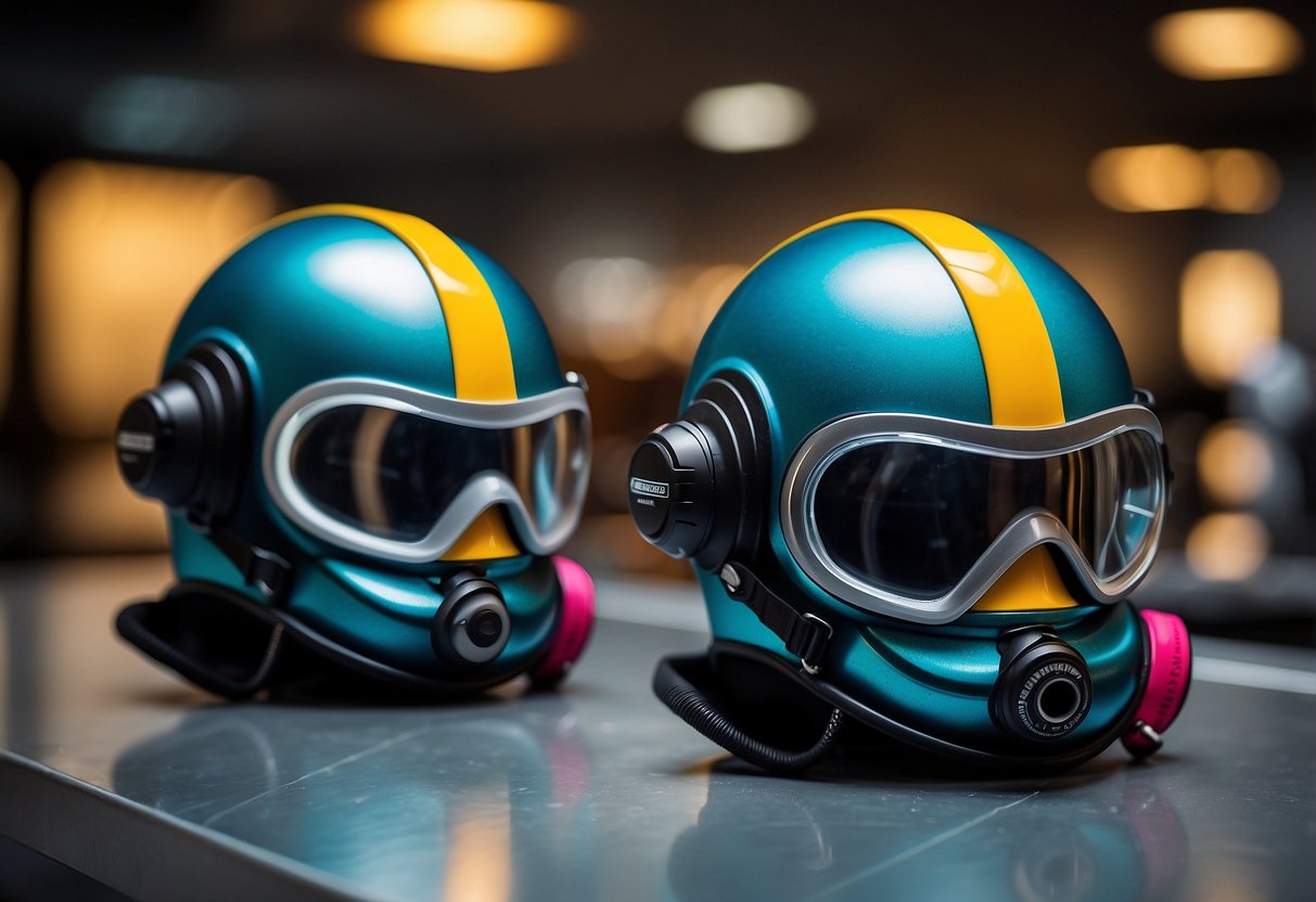 Women’s diving helmets feature sleek, slim designs with vibrant colors. They are smaller and lighter than men’s helmets, with adjustable straps for a secure fit