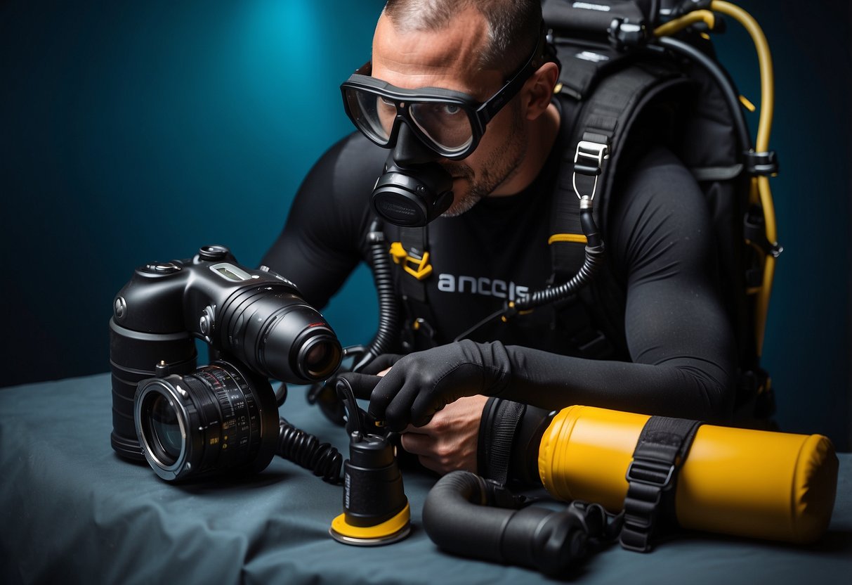 A diver packs a compact BCD and light gear for a diving trip, following 7 tips to reduce pack weight