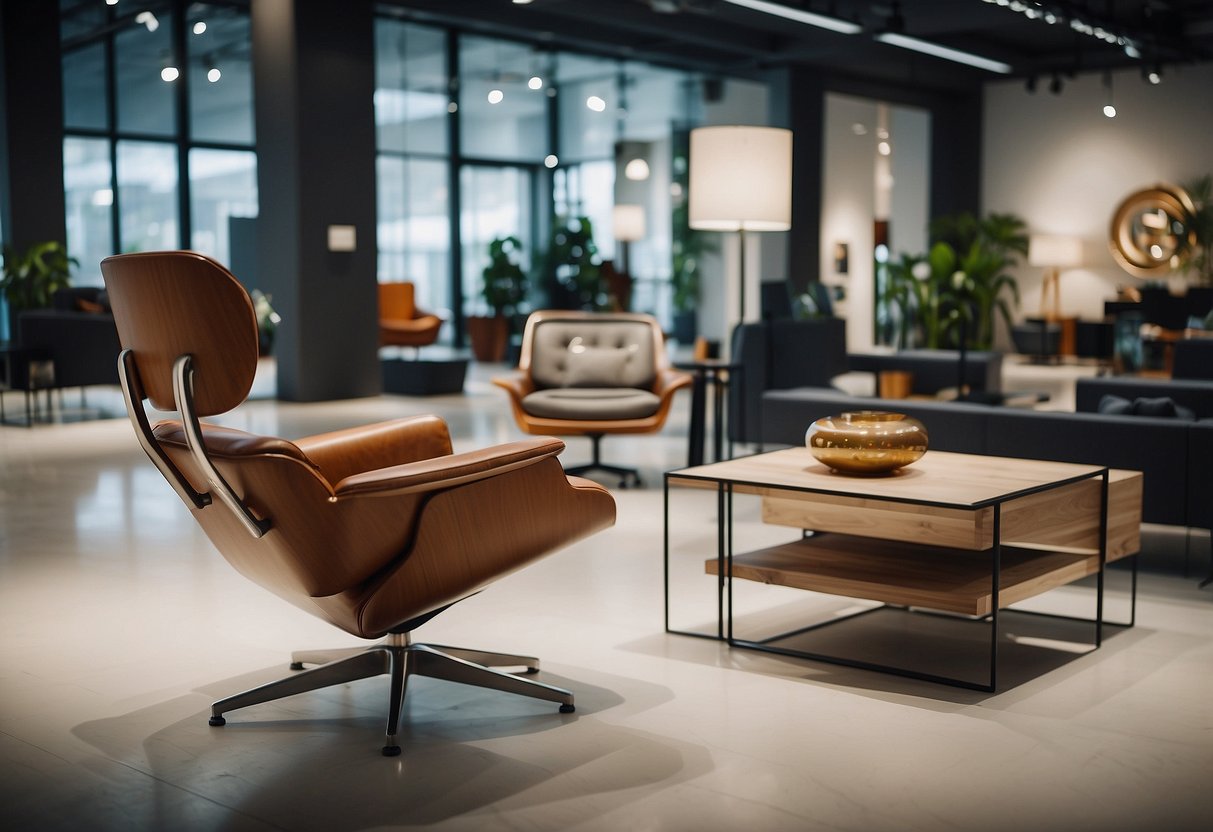 A showroom filled with Ohmm's unique furniture pieces, arranged in an inviting and stylish display
