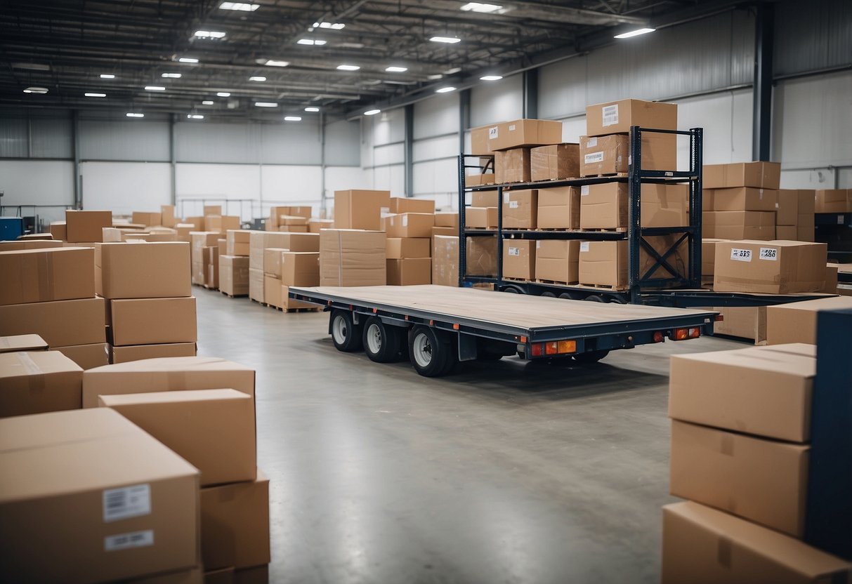 Furniture arranged neatly for pick up, labeled with owner's name and address, ready to be loaded onto a truck