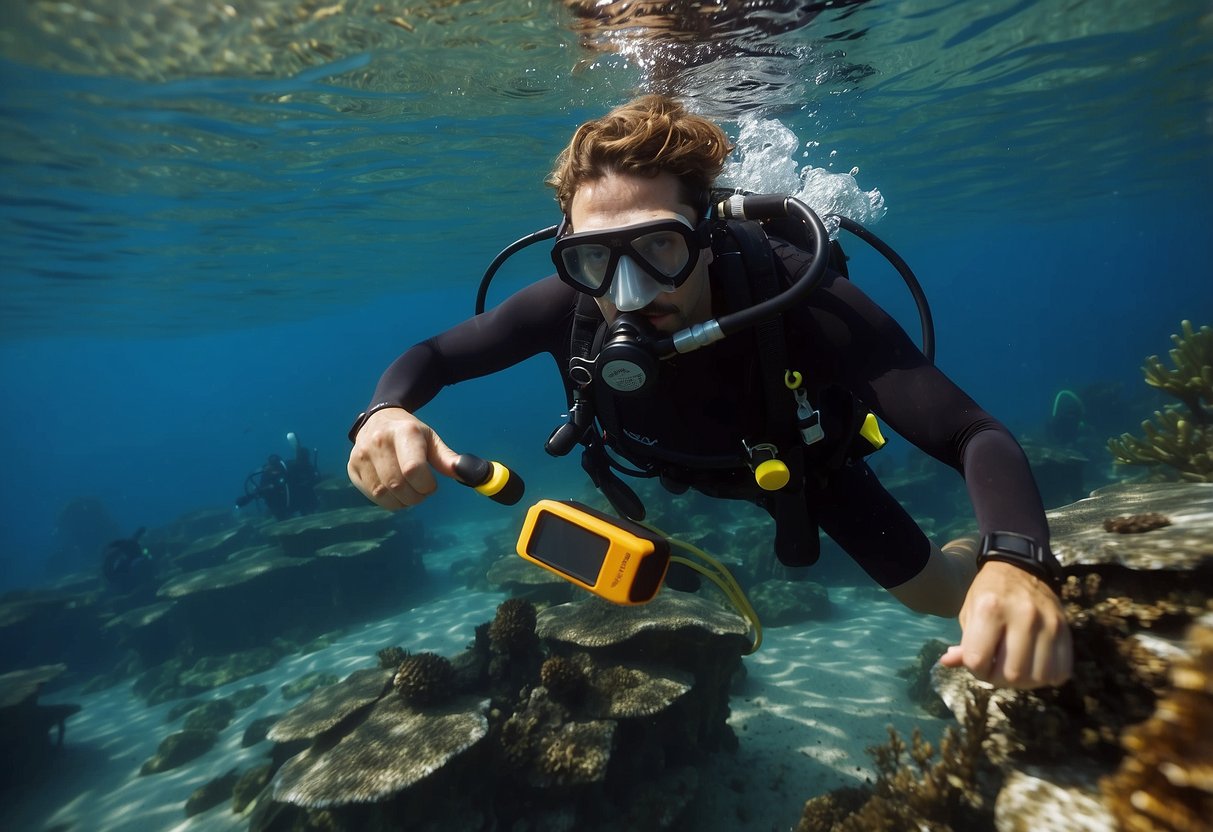 A diver checks equipment, avoids sharp objects, and follows safety guidelines underwater. Enjoyable trip includes proper planning and communication