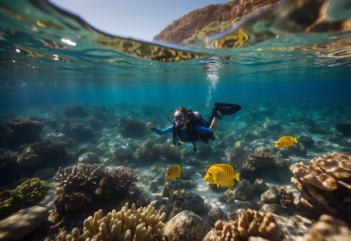 Crystal clear water, colorful coral, and a snorkeler struggling with dizziness and nausea. Others offer water, rest, and descend to lower altitude