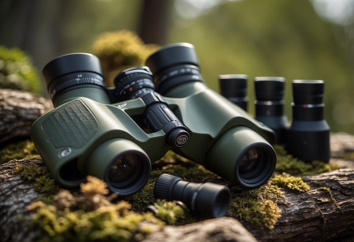 The Eagle Optics Ranger ED binoculars sit atop a bird watcher's essential gear items, ready for action in the great outdoors