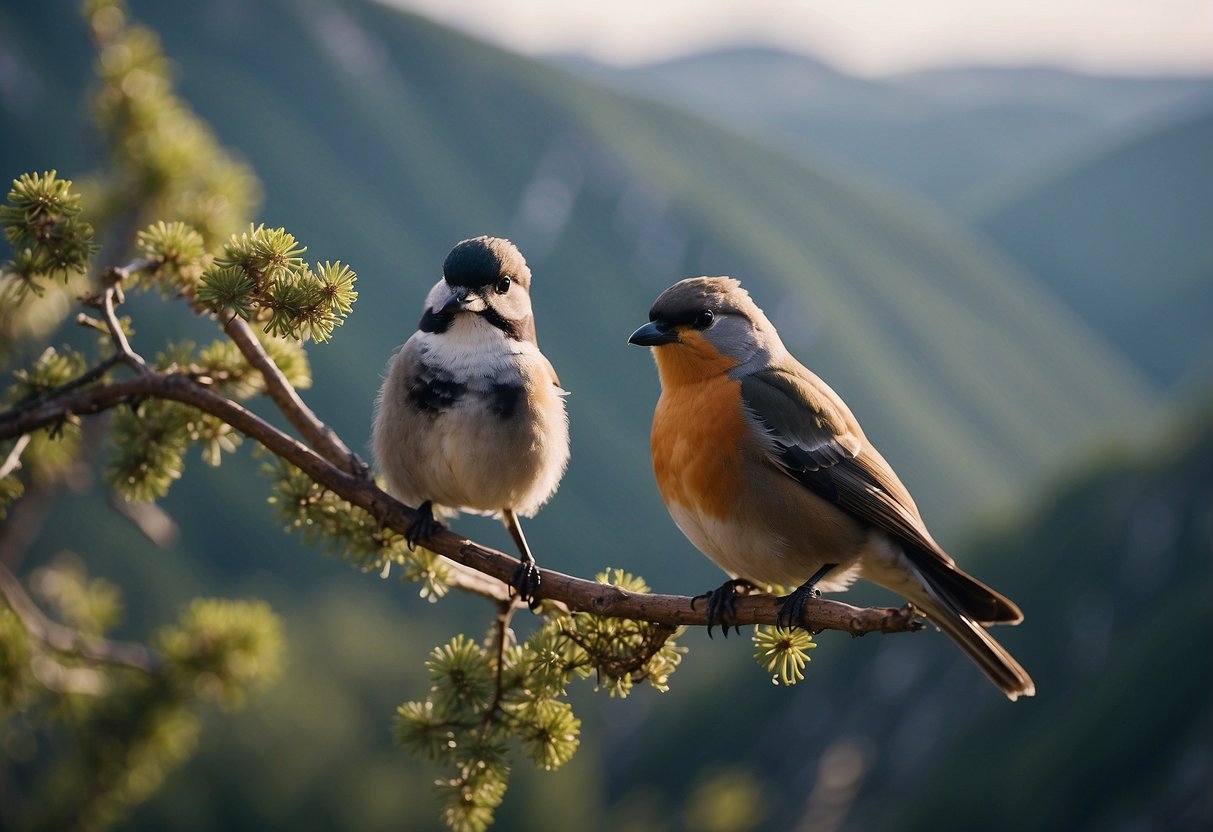 Birds perched on branches, fluttering wings, and diverse landscapes in national parks