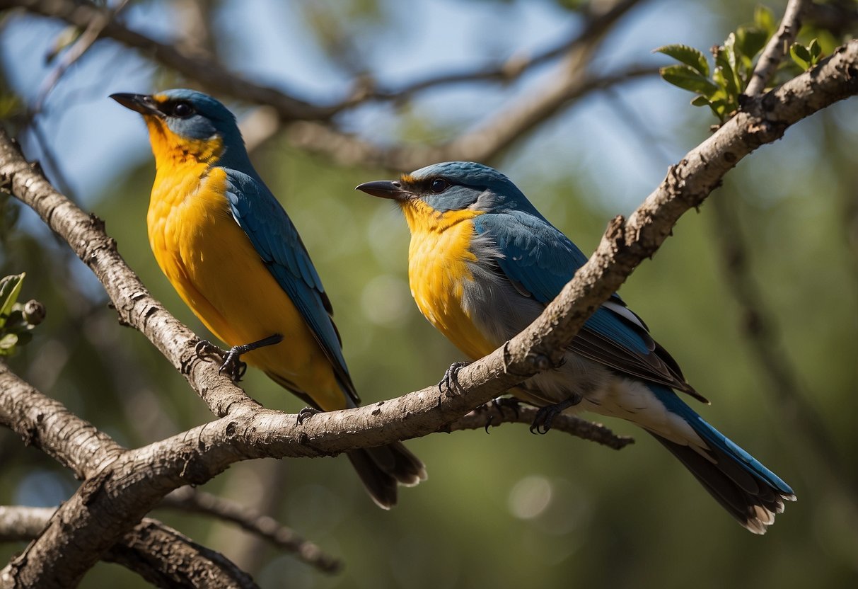 Birds perched in trees, soaring through the sky, and nesting in the brush. Varied landscapes of national parks provide ideal habitats for bird watching