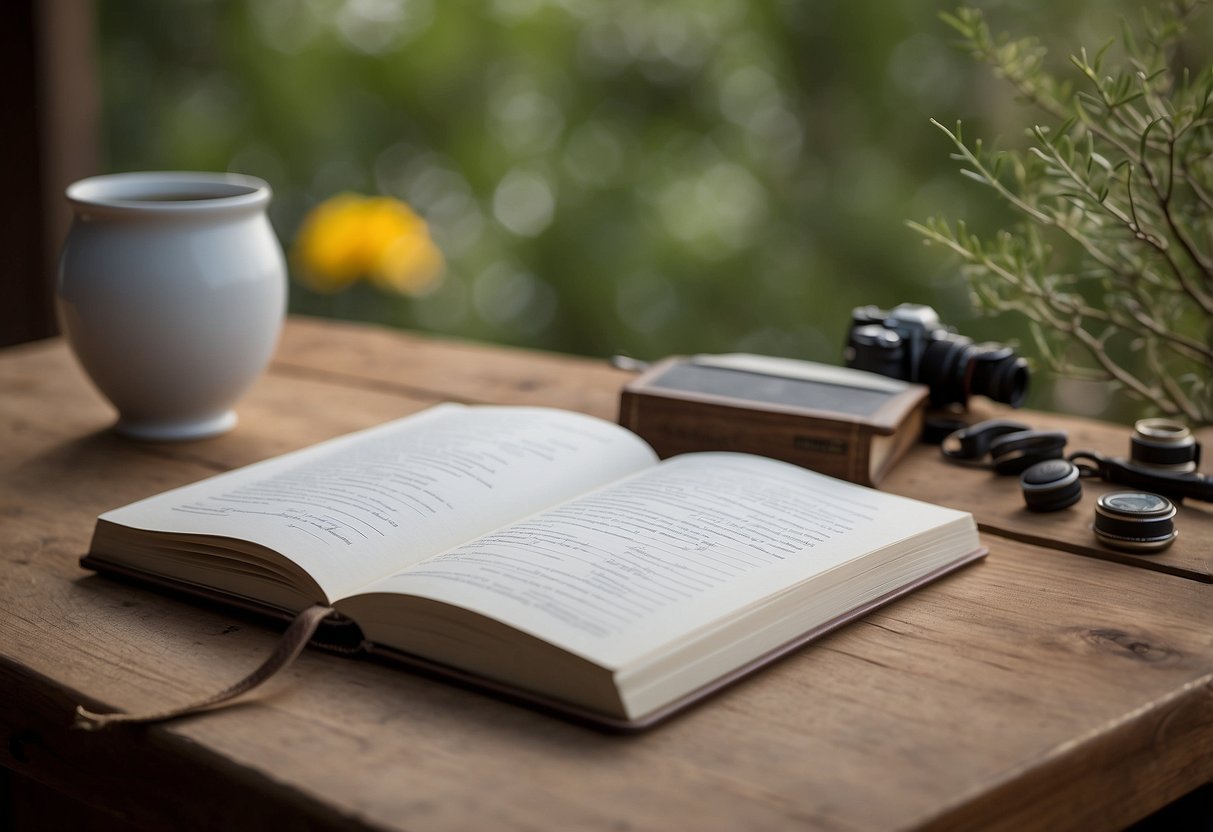 A notebook lies open next to a pen. The cover reads "10 Essential Skills for Safe Bird Watching."