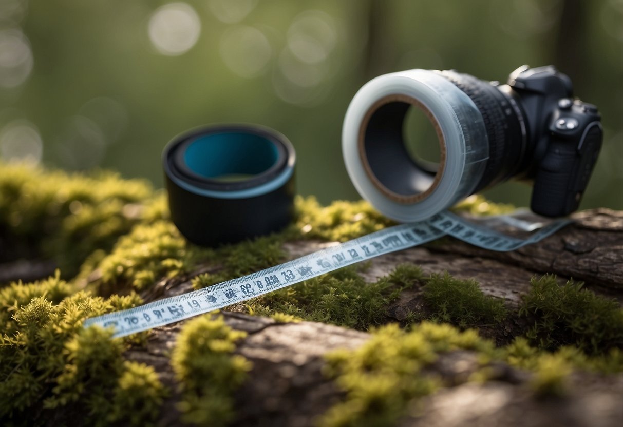 Blister prevention tape applied to bird watching gear