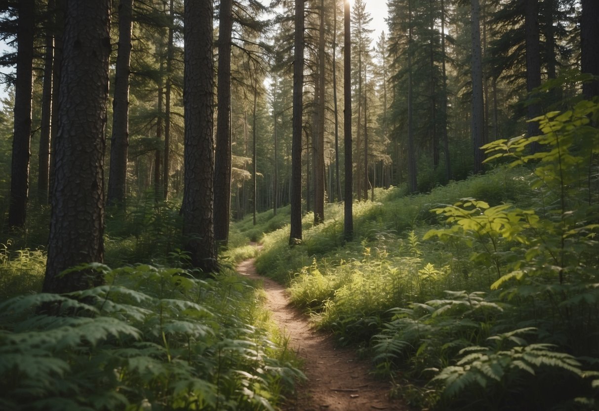 Lush forest with diverse bird species, winding trails, and scenic lookouts in Riding Mountain National Park, Manitoba