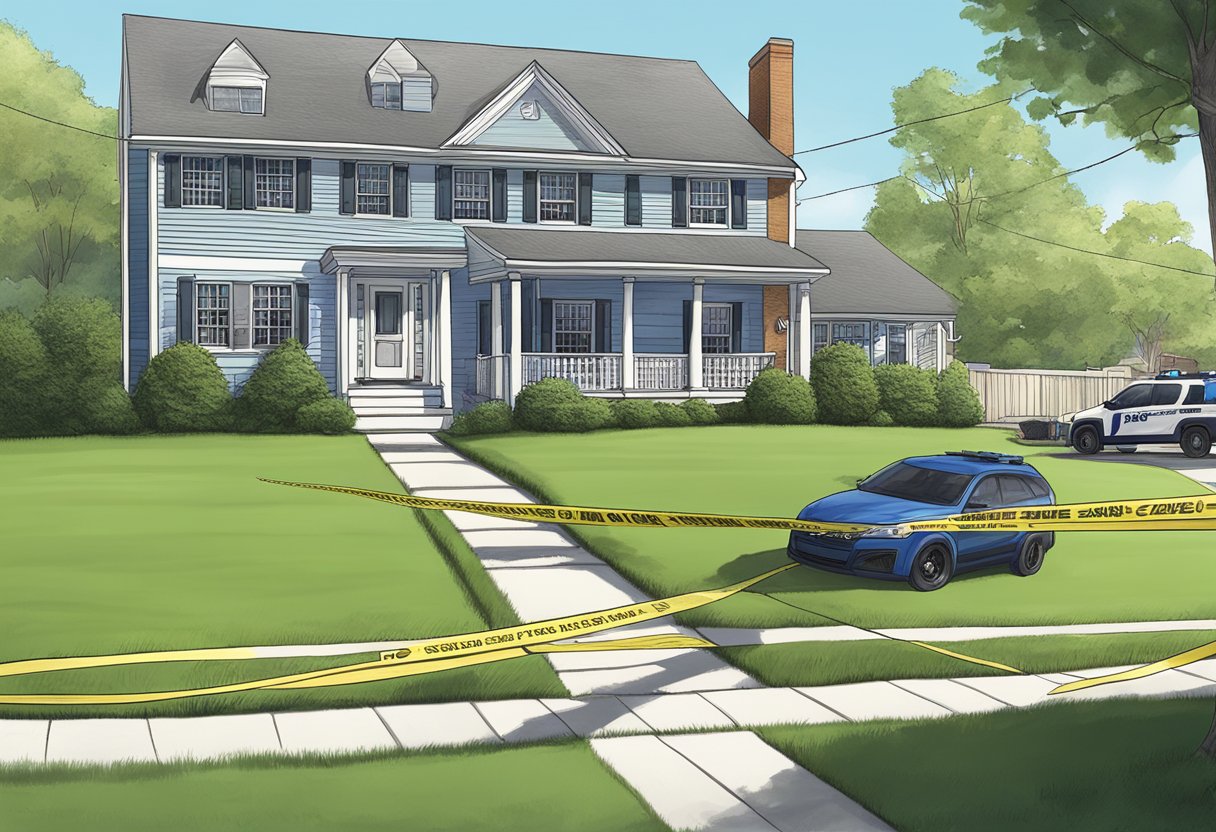 Aaron Hernandez's money and house being seized by authorities, with police tape surrounding the property and a "For Sale" sign in the front yard