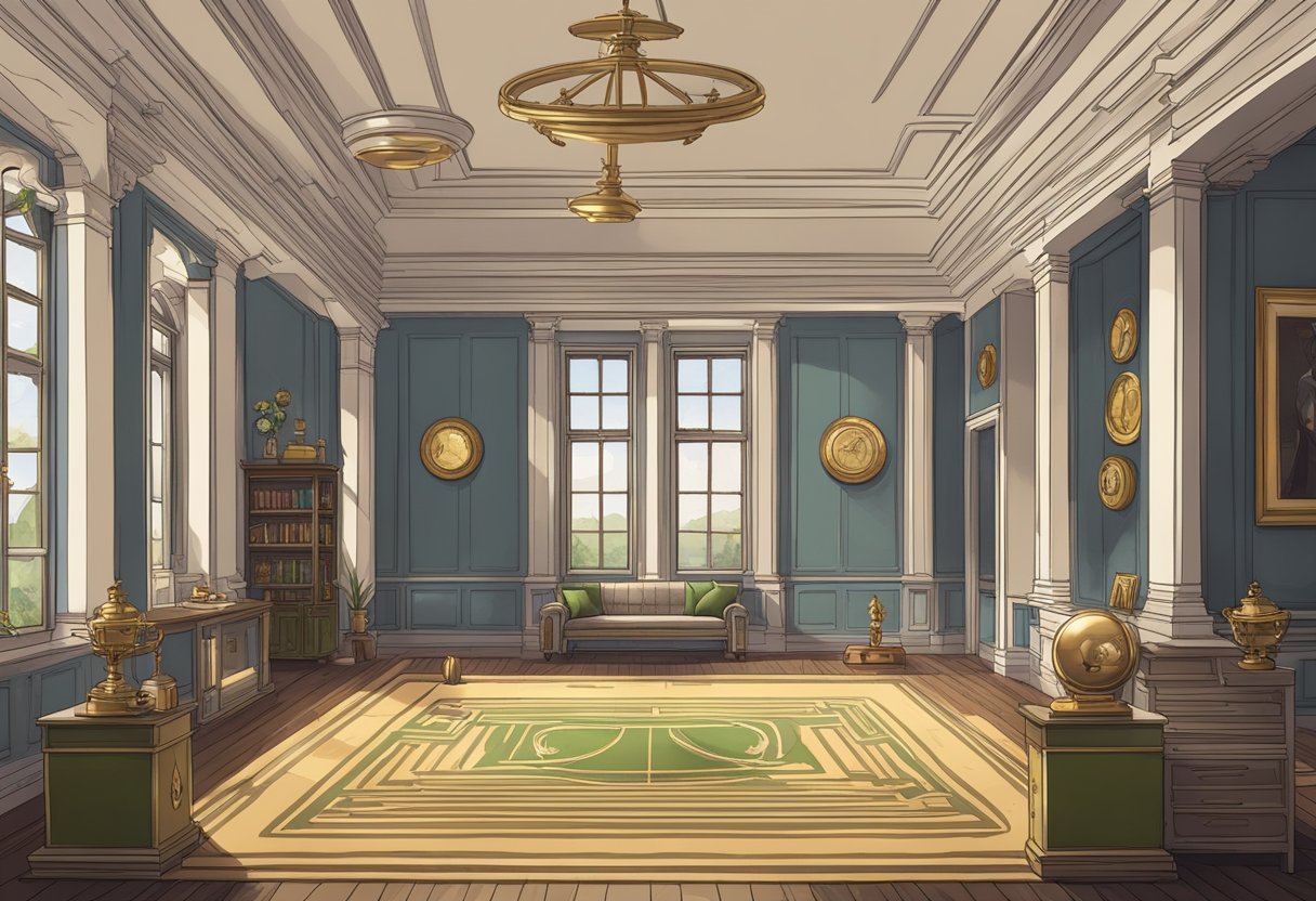 A lavish mansion with empty rooms, abandoned football trophies, and a deserted bank account