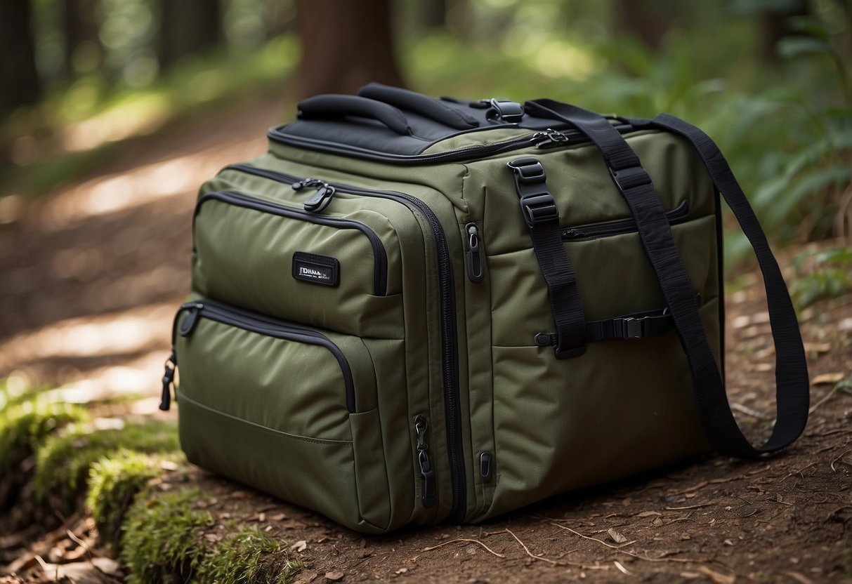 A traveler carefully selects durable, lightweight luggage with multiple compartments and secure closures. They pack compact clothing, camera gear, and binoculars for a wildlife watching adventure