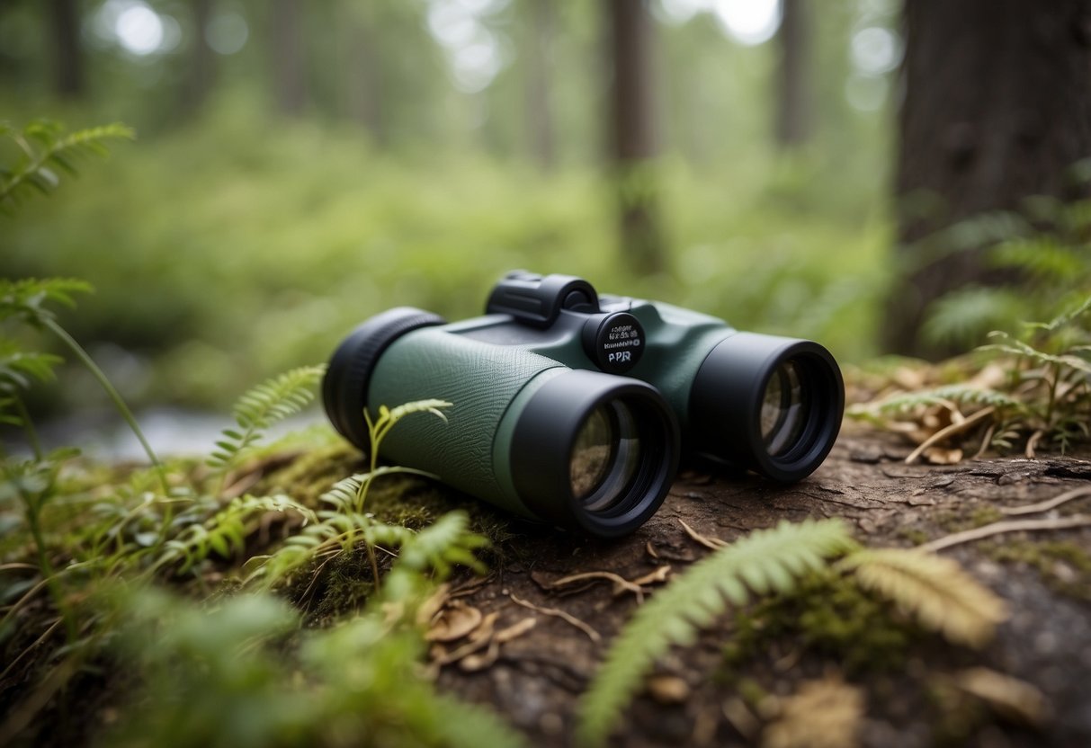 Animals in various natural settings, such as forests, grasslands, and wetlands, are being observed and identified by a person using binoculars and a field guide